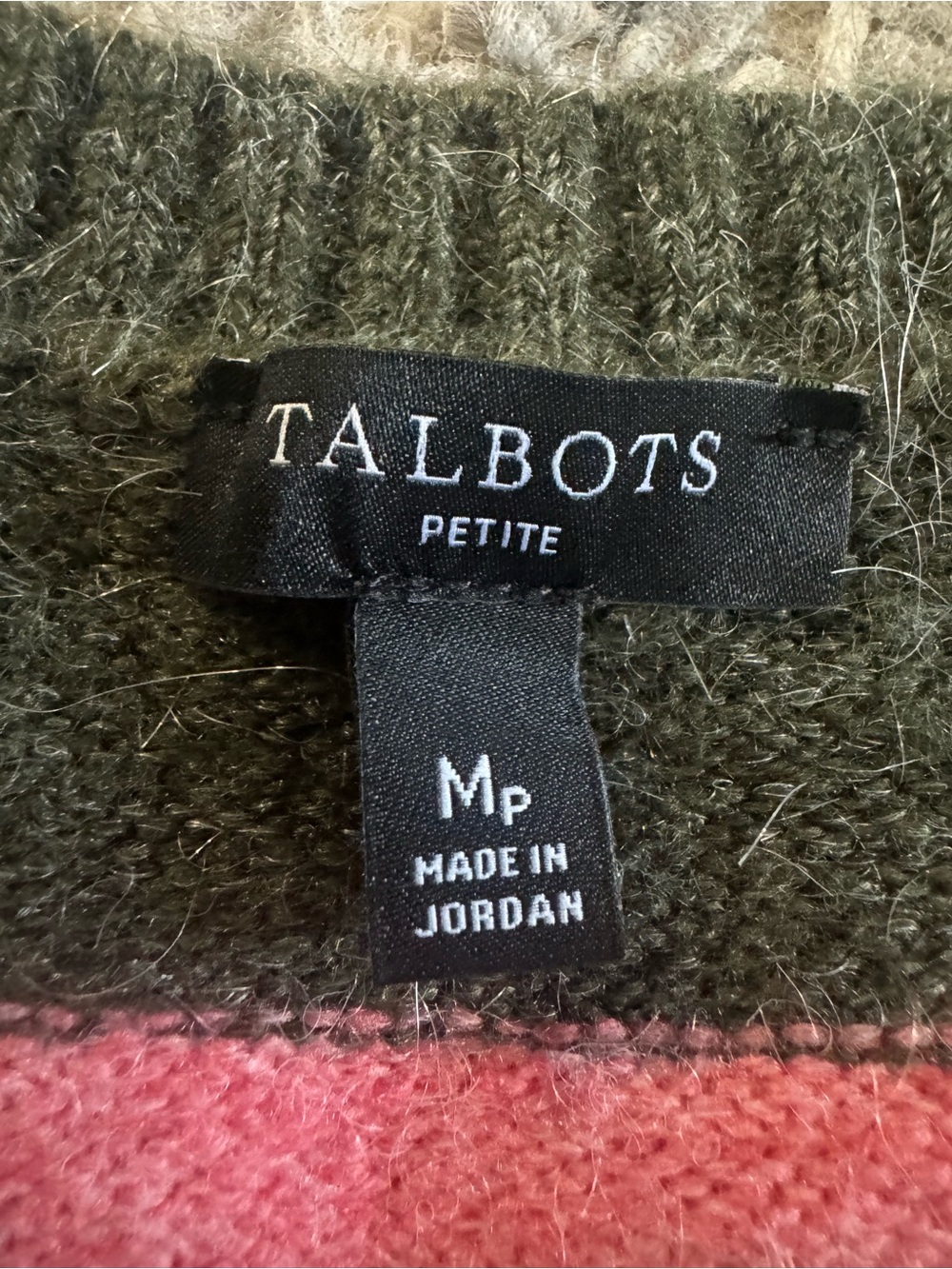 Talbots Striped Crewneck Sweater in Pink, Orange, Mint, Olive & Navy womens - Picture 3 of 4